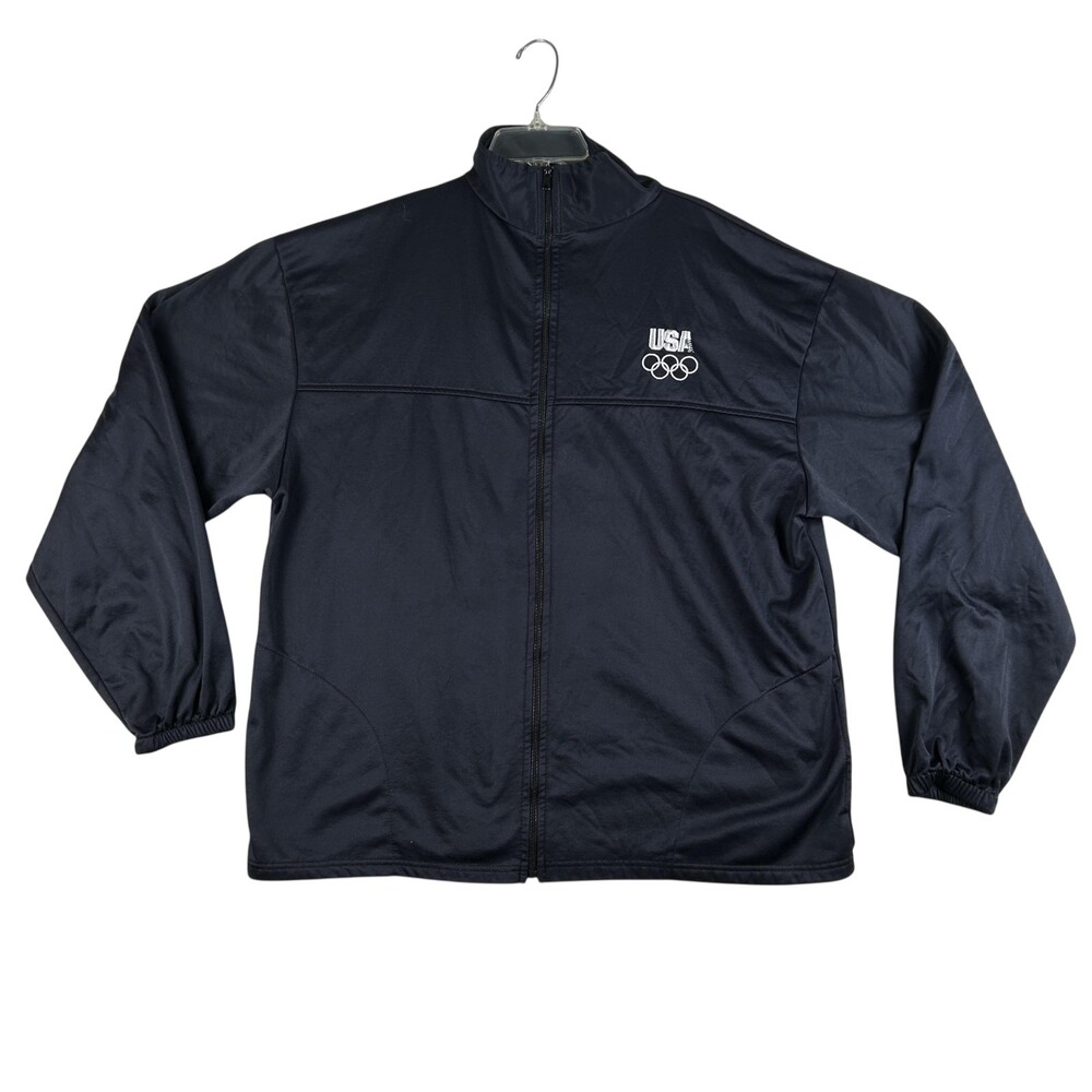 United States Olympic Committee Jacket Mens 3XL Navy Blue Full Zip USA Olympics